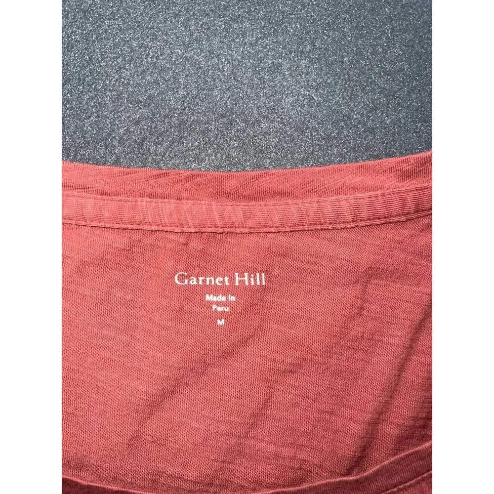 Garnet Hill organic pima cotton top Cropped Boxy Sweater Coral Medium A009257